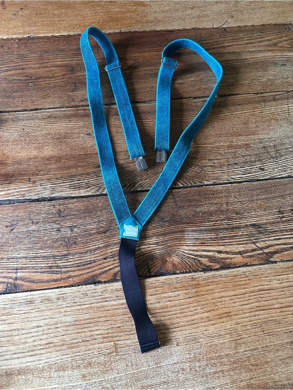 Vintage Teal Adjustable Suspenders Braces Elastic Clip On Retro Taiwan